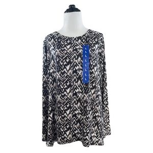 Mario Serrani Women's Snake Print Soft Crew Neck Long Sleeve Top Sz.‎ L